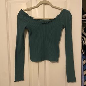 Abercrombie and Fitch Green Long-sleeve